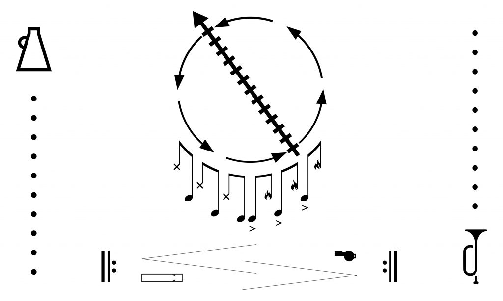 The graphic score for Raven Chacon's composition American Ledger No. 2 