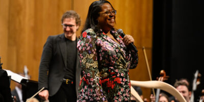 Valerie Coleman and Teddy Abrams. Photo Credit: O'Neil Arnold.